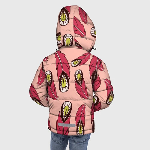 Зимняя куртка для мальчика Красные перья / 3D-Красный – фото 4