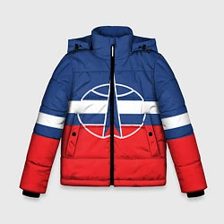 Куртка зимняя для мальчика Флаг космический войск РФ, цвет: 3D-черный