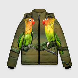 Куртка зимняя для мальчика Два попугая, цвет: 3D-красный