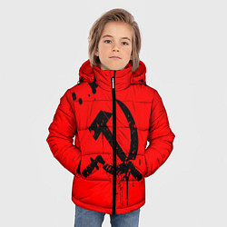 Куртка зимняя для мальчика Серп и молот, цвет: 3D-черный — фото 2