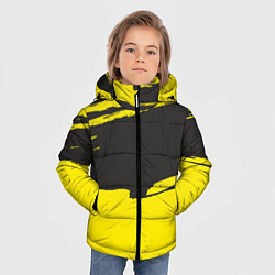 Куртка зимняя для мальчика Чёрно-жёлтый, цвет: 3D-светло-серый — фото 2