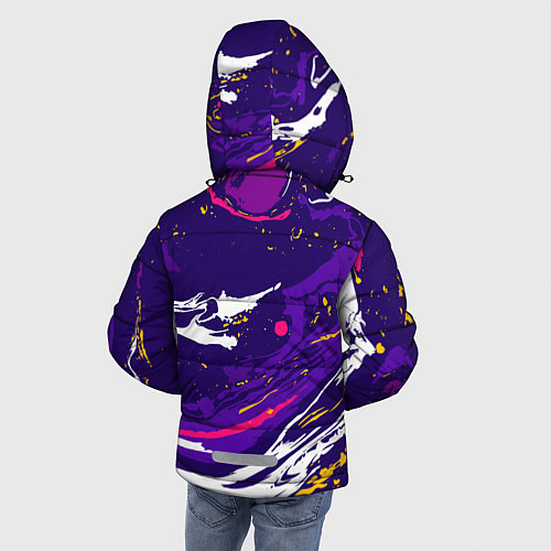 Зимняя куртка для мальчика Фиолетовый акрил / 3D-Красный – фото 4