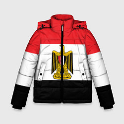 Куртка зимняя для мальчика Флаг и герб Египта, цвет: 3D-красный