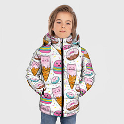 Куртка зимняя для мальчика Сладкие котики, цвет: 3D-светло-серый — фото 2