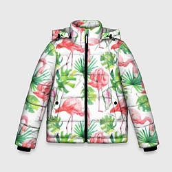 Куртка зимняя для мальчика Фламинго в тропиках, цвет: 3D-красный