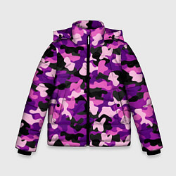 Куртка зимняя для мальчика Камуфляж: фиолетовый/розовый, цвет: 3D-черный