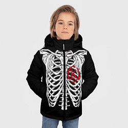 Куртка зимняя для мальчика Кукрыниксы: Скелет, цвет: 3D-красный — фото 2