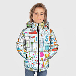 Куртка зимняя для мальчика Научный стиль, цвет: 3D-светло-серый — фото 2