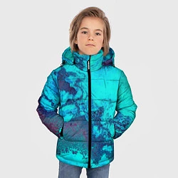 Куртка зимняя для мальчика Лазурные текстуры, цвет: 3D-черный — фото 2
