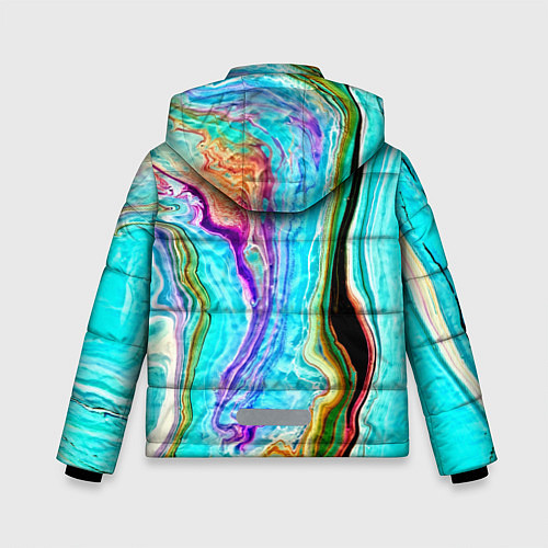 Зимняя куртка для мальчика Цветные разводы / 3D-Черный – фото 2