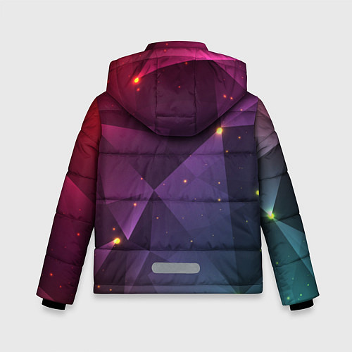 Зимняя куртка для мальчика Colorful triangles / 3D-Черный – фото 2