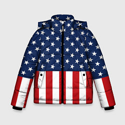 Куртка зимняя для мальчика Флаг США, цвет: 3D-светло-серый