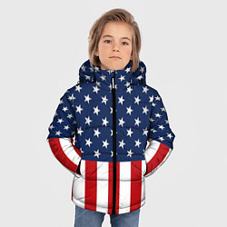 Куртка зимняя для мальчика Флаг США, цвет: 3D-светло-серый — фото 2