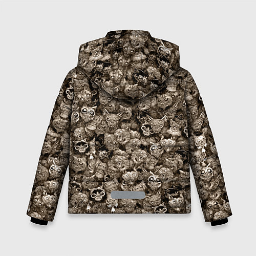 Зимняя куртка для мальчика Зомби котики / 3D-Черный – фото 2