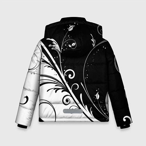 Зимняя куртка для мальчика Цветочный узор / 3D-Черный – фото 2