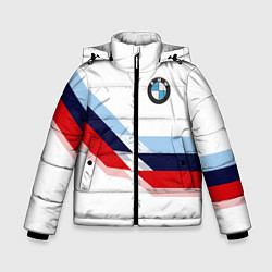 Куртка зимняя для мальчика BMW БМВ WHITE, цвет: 3D-красный