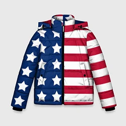 Куртка зимняя для мальчика USA Flag, цвет: 3D-черный