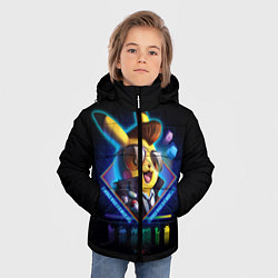 Куртка зимняя для мальчика Retro Pikachu, цвет: 3D-черный — фото 2