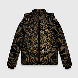 Куртка зимняя для мальчика Золотая мандала, цвет: 3D-черный