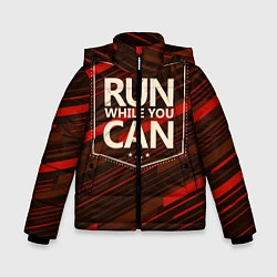 Куртка зимняя для мальчика Run while you can, цвет: 3D-черный
