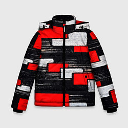 Куртка зимняя для мальчика Необычная текстура, цвет: 3D-красный
