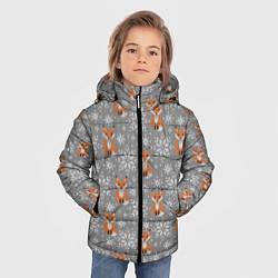 Куртка зимняя для мальчика Зимние лисицы, цвет: 3D-светло-серый — фото 2