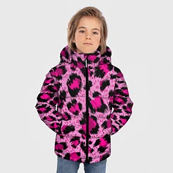 Куртка зимняя для мальчика Розовый леопард, цвет: 3D-черный — фото 2
