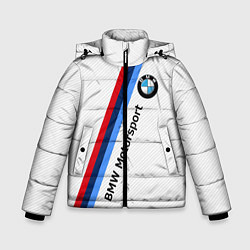 Куртка зимняя для мальчика BMW Motorsport: White Carbon, цвет: 3D-красный