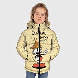 Куртка зимняя для мальчика Cuphead: Flame Mugman, цвет: 3D-черный — фото 2