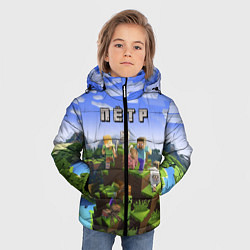 Куртка зимняя для мальчика Майнкрафт: Пётр, цвет: 3D-черный — фото 2