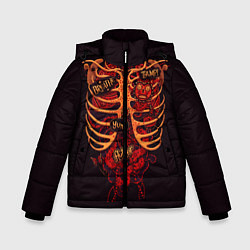 Куртка зимняя для мальчика Человеческий скелет, цвет: 3D-черный
