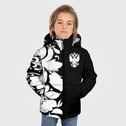 Куртка зимняя для мальчика Russia: B&W Floral, цвет: 3D-светло-серый — фото 2