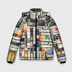 Куртка зимняя для мальчика VHS-кассеты, цвет: 3D-светло-серый