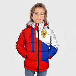 Куртка зимняя для мальчика Russia: Geometry Tricolor, цвет: 3D-красный — фото 2