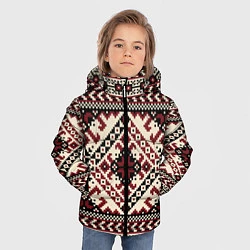 Куртка зимняя для мальчика Славянский орнамент, цвет: 3D-черный — фото 2