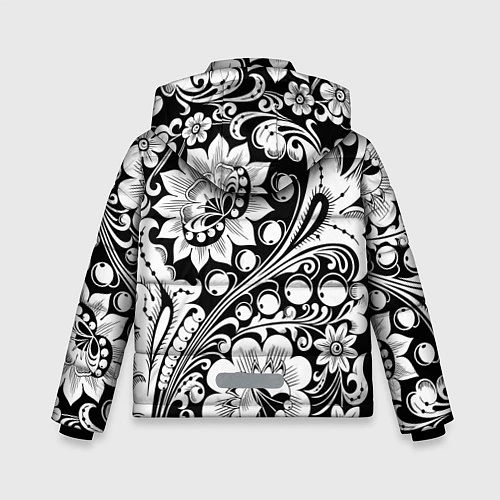 Зимняя куртка для мальчика Хохлома черно-белая / 3D-Черный – фото 2