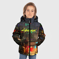 Куртка зимняя для мальчика Cyberpunk 2077: Night City, цвет: 3D-черный — фото 2