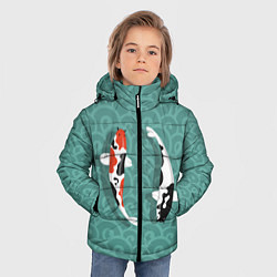 Куртка зимняя для мальчика Японские рыбки, цвет: 3D-светло-серый — фото 2