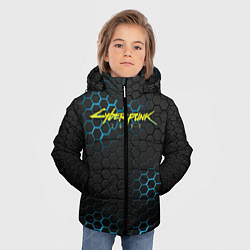 Куртка зимняя для мальчика Cyberpunk 2077: Blue Carbon, цвет: 3D-черный — фото 2