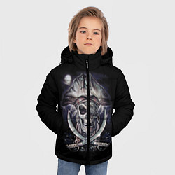 Куртка зимняя для мальчика Череп пирата, цвет: 3D-черный — фото 2