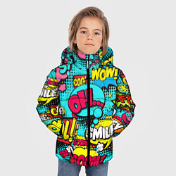 Куртка зимняя для мальчика Кислотный поп-арт, цвет: 3D-черный — фото 2