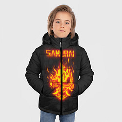 Куртка зимняя для мальчика Cyberpunk 2077: SAMURAI, цвет: 3D-светло-серый — фото 2