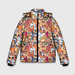 Куртка зимняя для мальчика Котобомбинг, цвет: 3D-черный