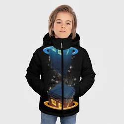 Куртка зимняя для мальчика Тардис в Портале, цвет: 3D-красный — фото 2