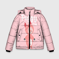 Куртка зимняя для мальчика Piggy Time, цвет: 3D-черный