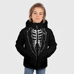 Куртка зимняя для мальчика Хэллоуинский скелет, цвет: 3D-черный — фото 2