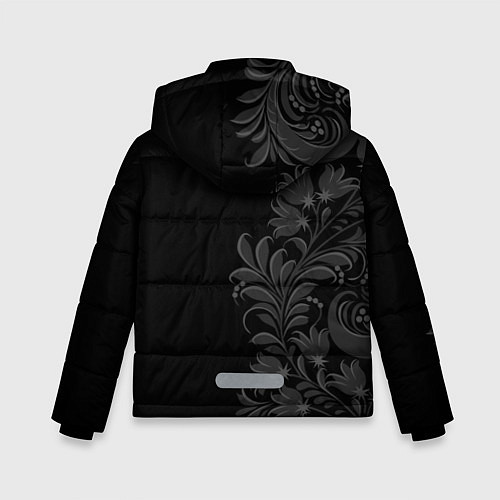 Зимняя куртка для мальчика Герб России и орнамент / 3D-Черный – фото 2