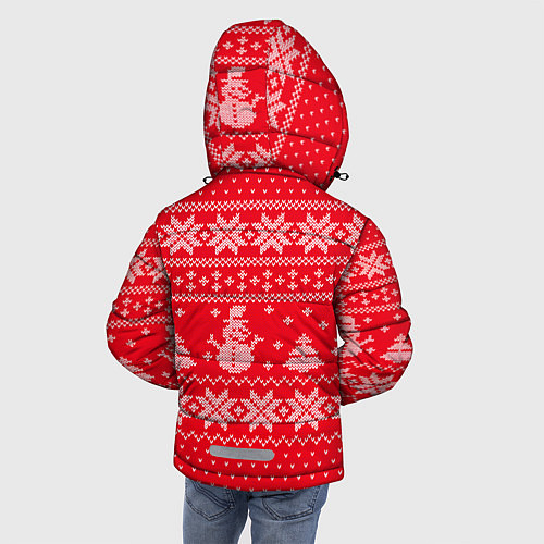 Зимняя куртка для мальчика Новогодняя Ольга / 3D-Красный – фото 4