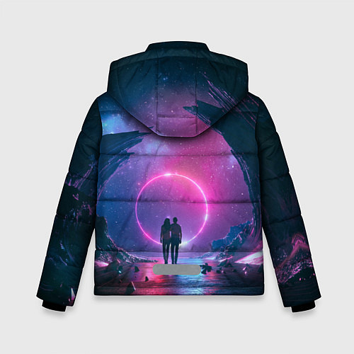 Зимняя куртка для мальчика Любовь в космосе / 3D-Черный – фото 2
