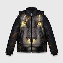 Куртка зимняя для мальчика Лев с молнией, цвет: 3D-черный